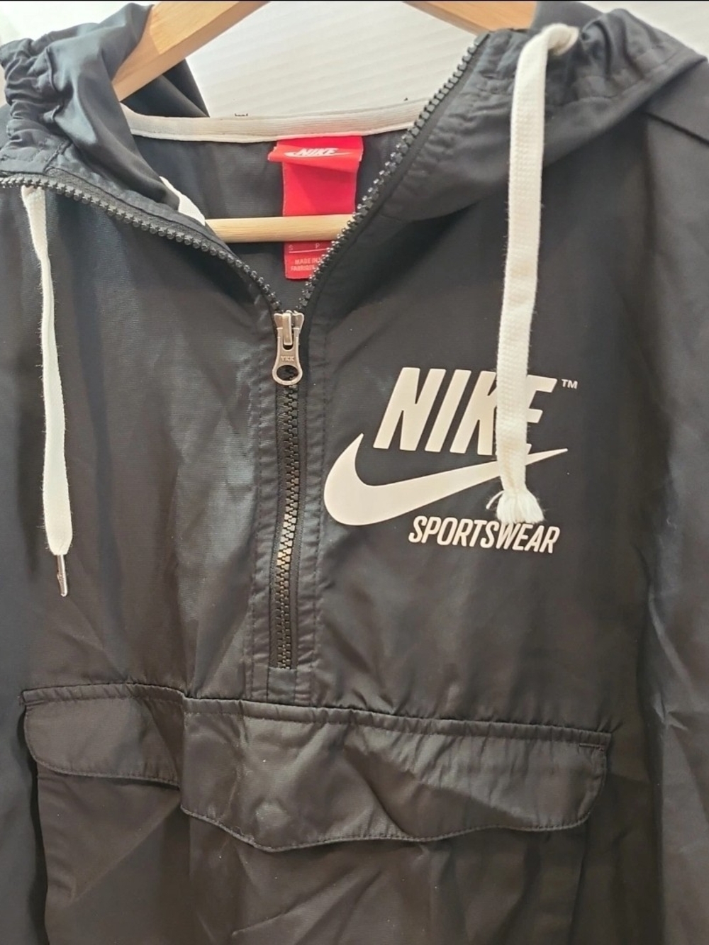 Nike Vintage 90's Track Jacket Womens Small Sportswear Hooded 1/2 Zip Pullover